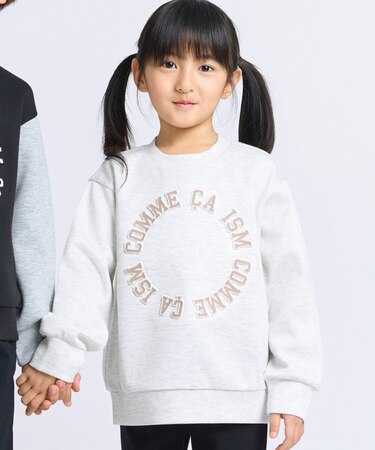 プリント×エンボス ロゴ長袖トレーナー