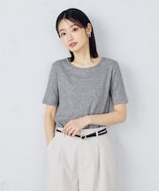 【アンサンブル対応】クロップド丈 リブＴシャツ