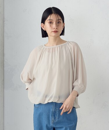 【セットアイテム】 バルーンスリーブブラウス＋タンクトップ