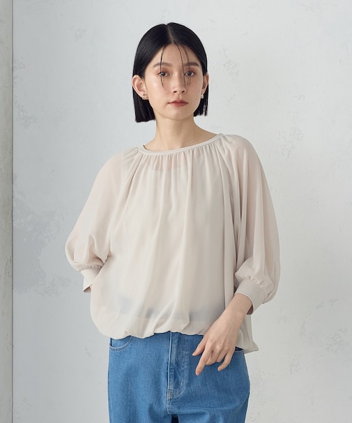 【セットアイテム】 バルーンスリーブブラウス＋タンクトップ