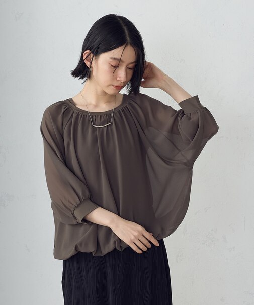 【セットアイテム】 バルーンスリーブブラウス＋タンクトップ