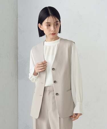 【ＵＶカット・吸汗速乾・接触冷感】kireri　ストレッチドライツイル　ジレ