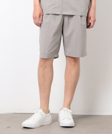 【セットアップ対応】リネンライク ポリエステル ショートパンツ
