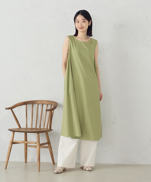 デイリーリラックス ノースリーブワンピース ナチュラル