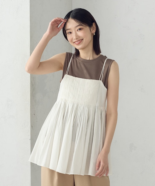 インドコットン　キャミビスチェブラウス