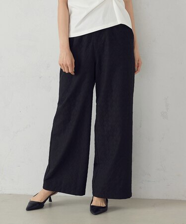 エンブロイダリーレース ワイドパンツ