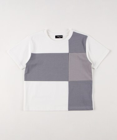 パッチワーク半袖Tシャツ