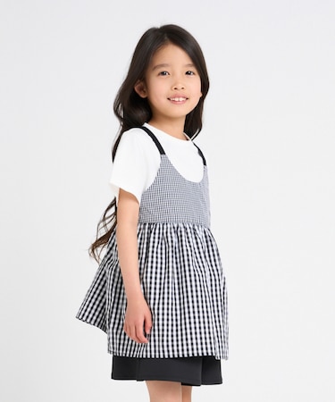 ギンガムチェック キャミソール＆Tシャツセット