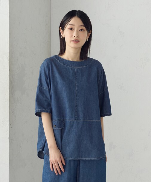 【セットアップ対応】デニム　ブラウス