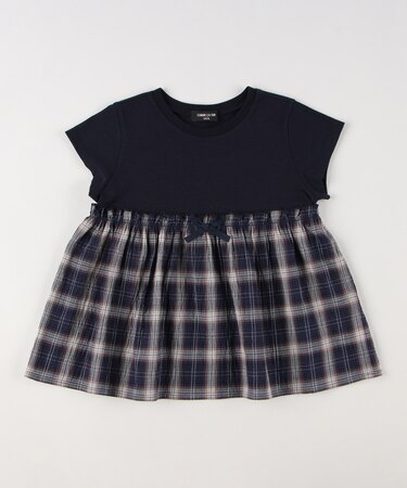 くしゅっとチェック チュニックTシャツ