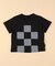 ギンガムチェック使い パッチワーク半袖Tシャツ(ベビーサイズ)