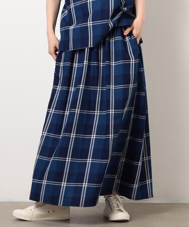 インディゴチェックスカート / セットアップ対応