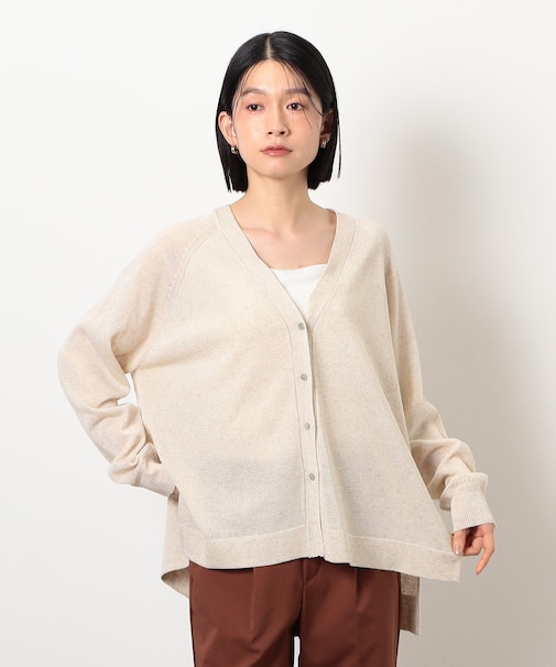 リネン混カーディガン