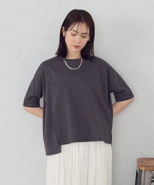 【接触冷感・抗菌防臭】アシンメトリーＴシャツ