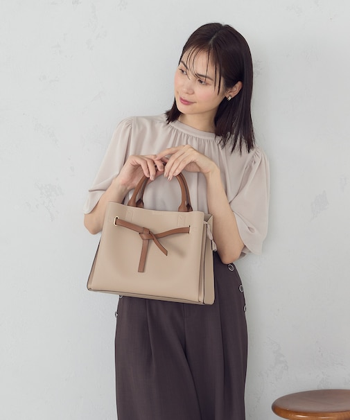 リボンあおりトートバッグ
