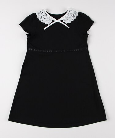 レース襟付き 半袖ワンピース(100-130cm)