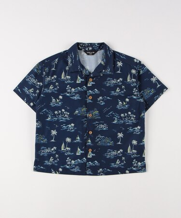 マリンアロハ柄 アロハシャツ