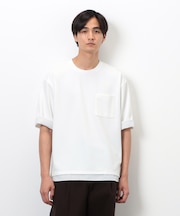 ストレッチポンチ×ストライプコンビＴシャツ