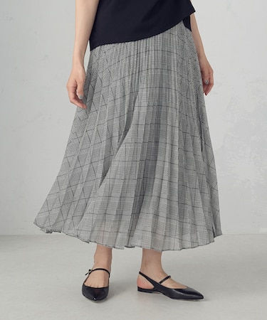 シフォンジョーゼット アシンメトリープリーツ スカート