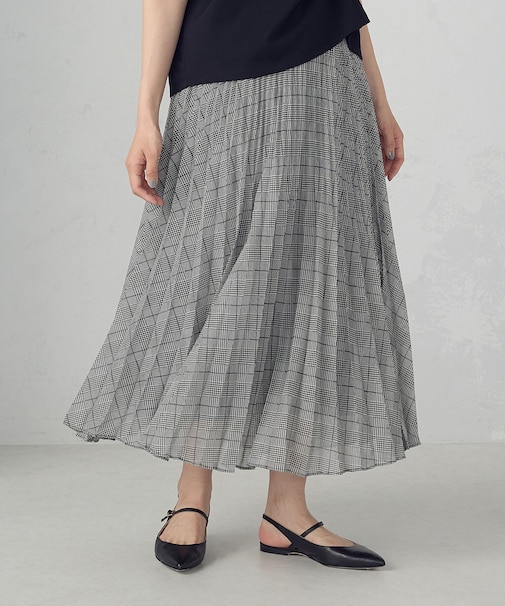 シフォンジョーゼット アシンメトリープリーツ スカート