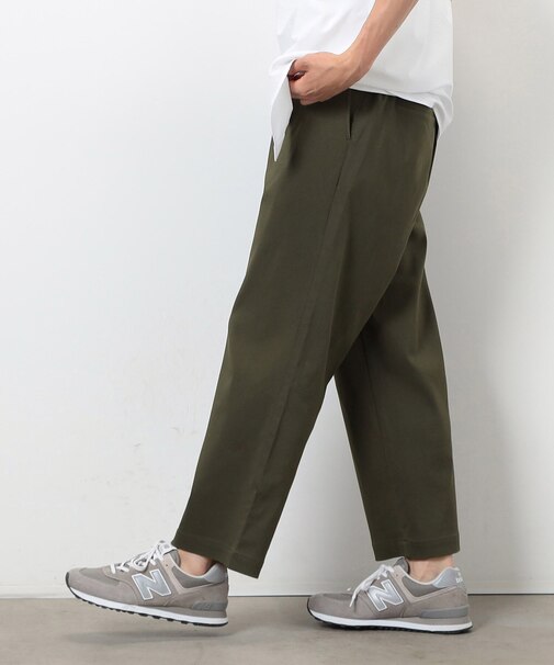 【スマートベーシックパンツ】ストレッチツイル ワイド テーパード パンツ