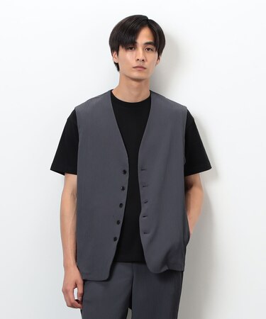 【セットアップ対応】ポリエステル 楊柳 ジレ