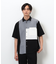 ウールライク ショートポイントカラーブロッキング半袖シャツ