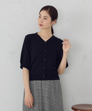 【接触冷感・ウォッシャブル】2WAY半袖 カーディガン