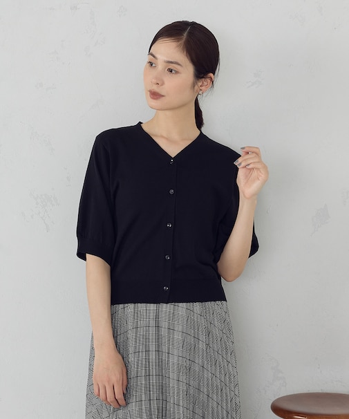 【接触冷感・ウォッシャブル】2WAY半袖 カーディガン