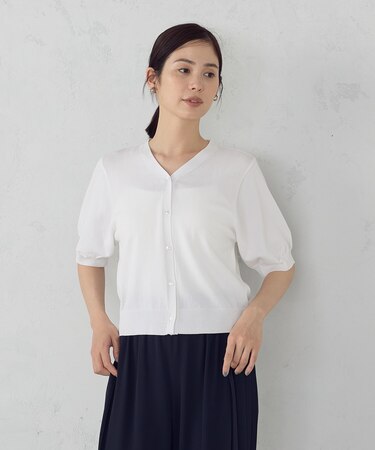 【接触冷感・ウォッシャブル】2WAY半袖 カーディガン