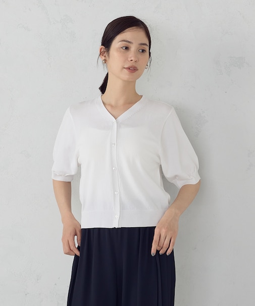 【接触冷感・ウォッシャブル】2WAY半袖 カーディガン