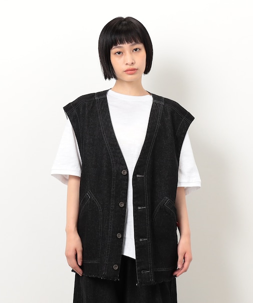 デニムフリンジベスト