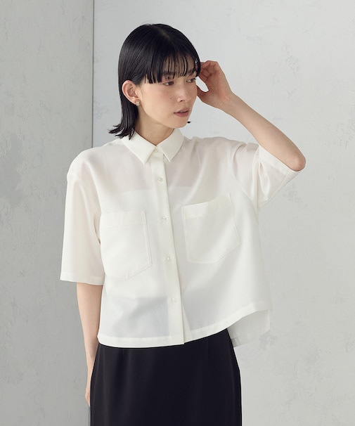クロップド 半袖シャツ