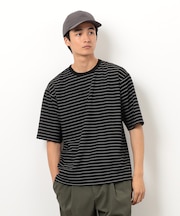 リップルジャージー 細ボーダー Ｔシャツ