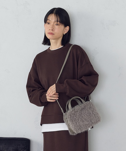 2WAY フェイクファー ボストンバッグ