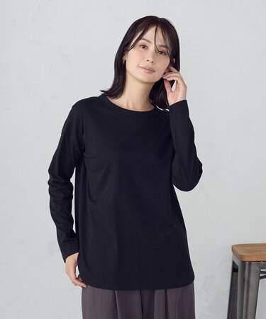裾スリット ロングＴシャツ