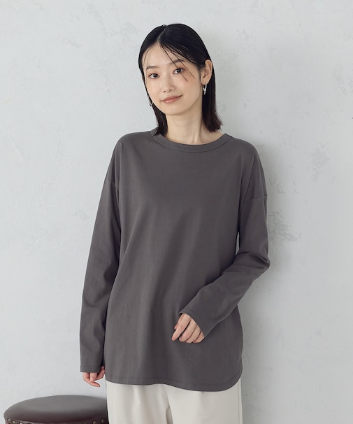 裾スリット ロングＴシャツ