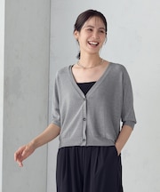 クロップド ラメ ドルマンシルエット カーディガン