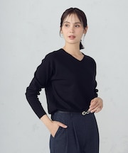 【マシンウォッシャブル】ベーシックＶネックニット