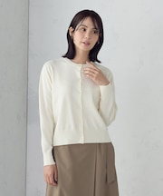 【マシンウォッシャブル】ベーシック クルーネックカーディガン