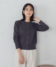 【マシンウォッシャブル】ベーシック クルーネックカーディガン