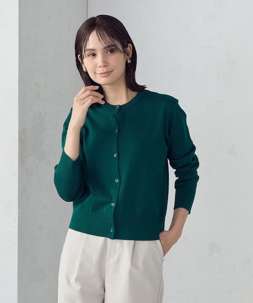 ベーシッククルーネックカーディガン Trish（トリッシュ） カーディガン ベーシッククルーネック