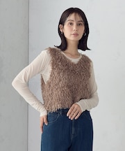 【セットアイテム】フリンジベスト＋シアーインナー