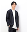 【セットアップ対応】デニムライクストレッチ ノーカラージャケット
