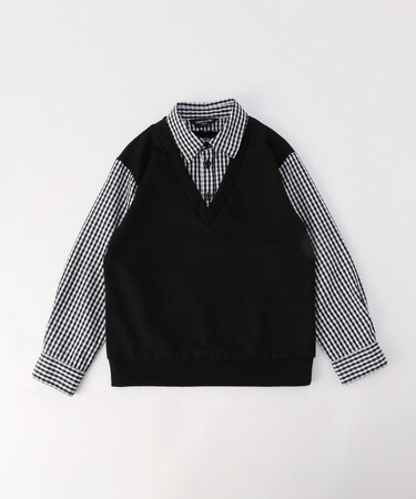 フェイクレイヤードシャツ (140-160cm)