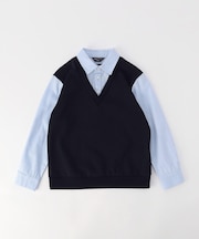 フェイクレイヤードシャツ (140-160cm)