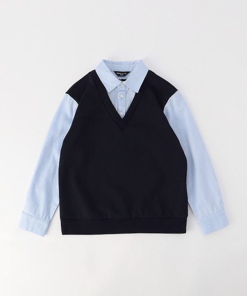 フェイクレイヤードシャツ (100-130cm)