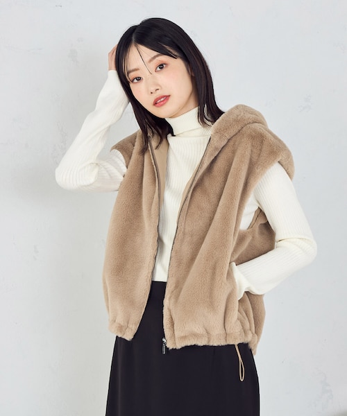 25AW現行 アーバンリサーチ ECOPEL カーリーファーベスト アイボリー ECOPELカーリーファーベスト｜アーバンリサーチの通販｜&mall（アンド