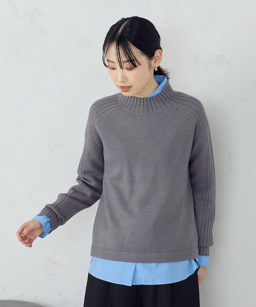 【ウォッシャブル】日本の色 ハイネックニット