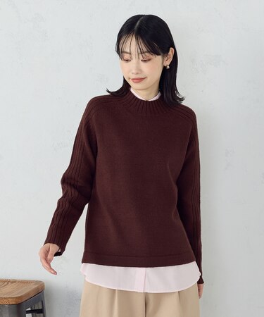 【ウォッシャブル】日本の色　ハイネックニット